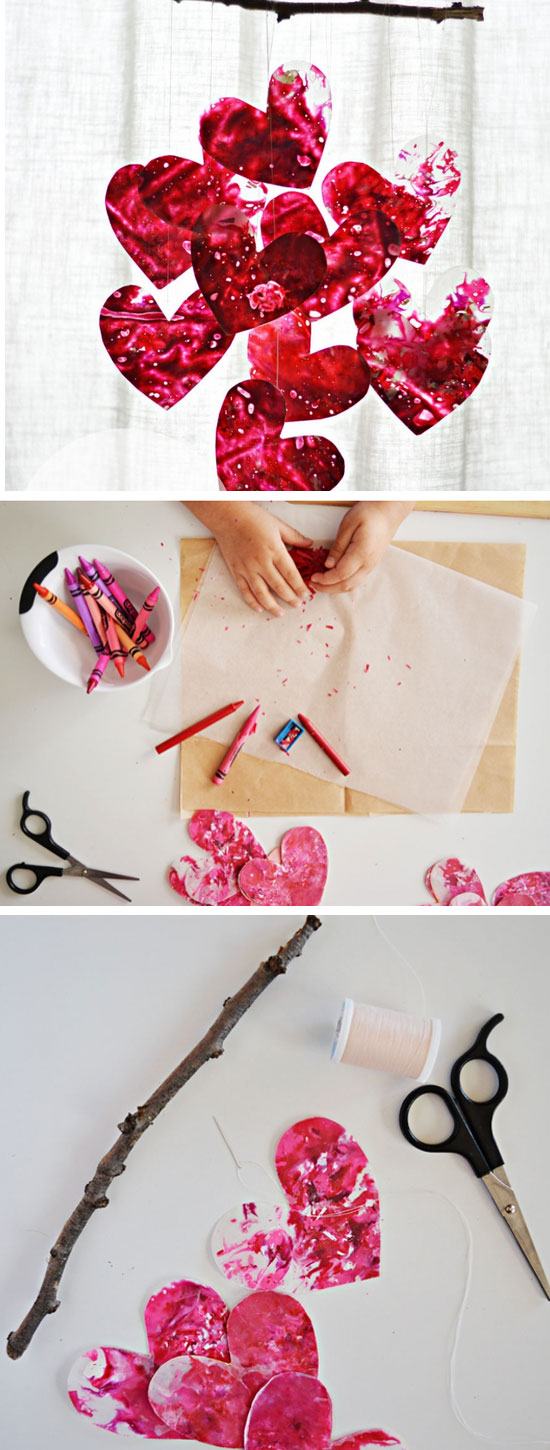 DIY Heart Mobile. 