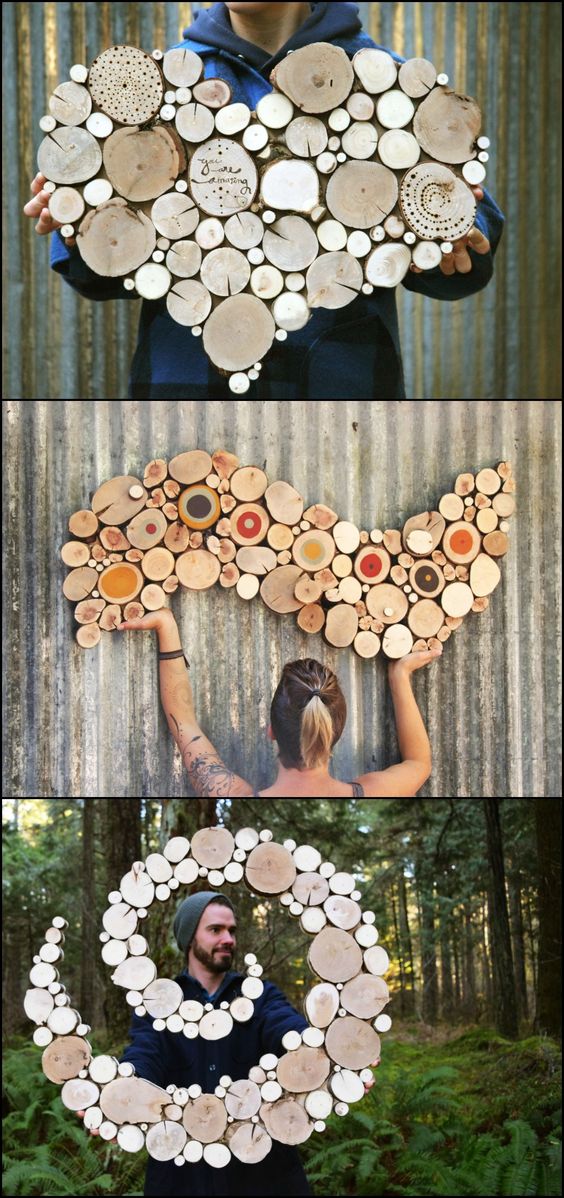 Wall Sculptures Made From Reclaimed Wood. 