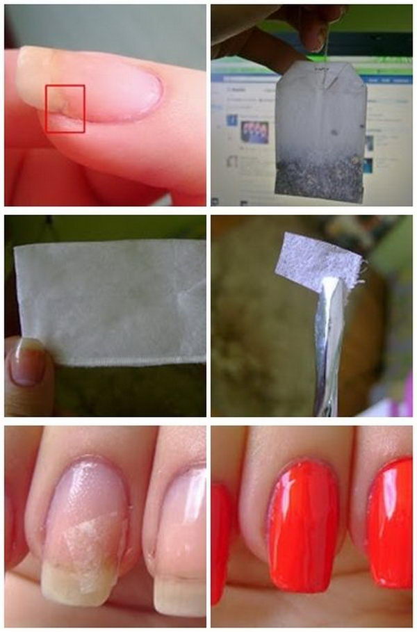 Fix a Broken Nail with a Tea Bag. 