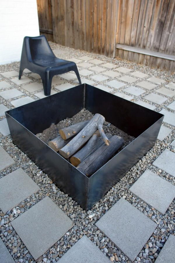 Super Simple Square Metal Firepit. 