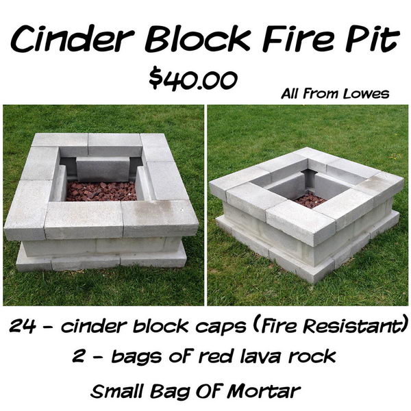 Easy $40 Cinderblock DIY Firepit. 