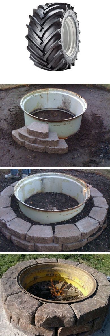 Tractor Wheel Fire Pit. 