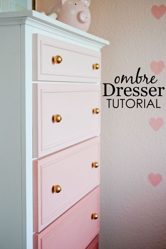 Transforme Your Old Dresser Into a Masterpiece DIY Ombre Dresser. 