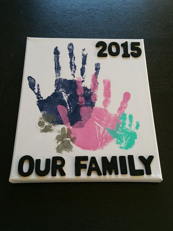 Family Handprints on Canvas. 