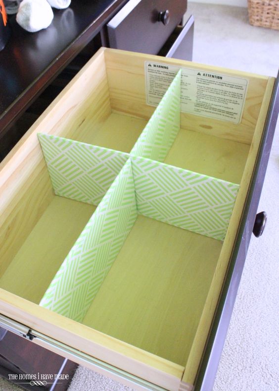 DIY Cardboard Drawer Dividers. 