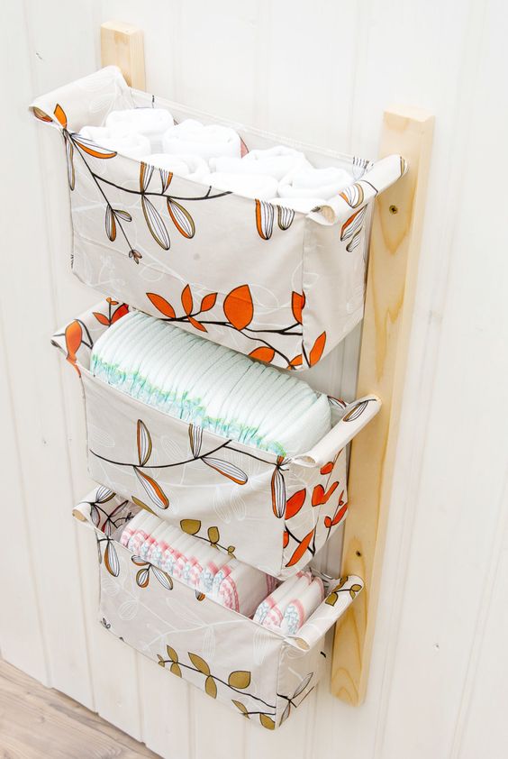 Wall Hanging Storage with 3 Baskets. 