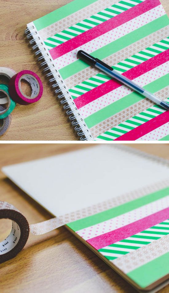 DIY Washi Tape Notebook. 