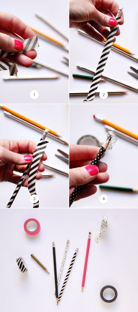 Decorate Your Pencils with Washi Tape