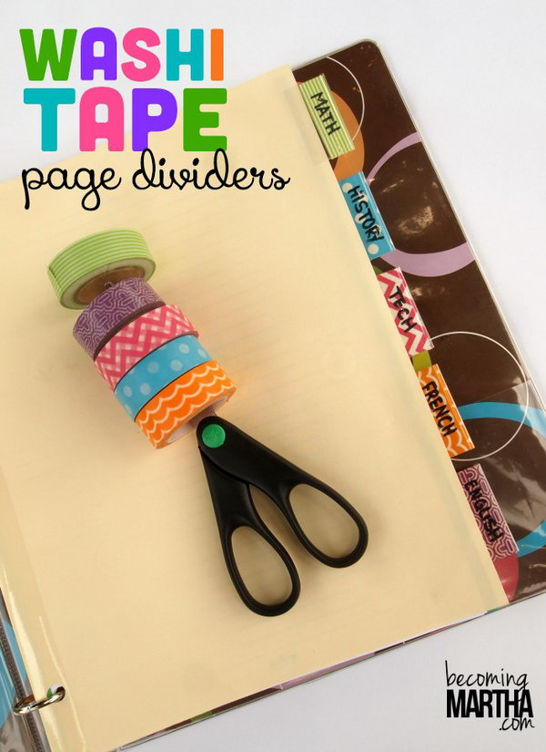 Washi Tape DIY Page Dividers