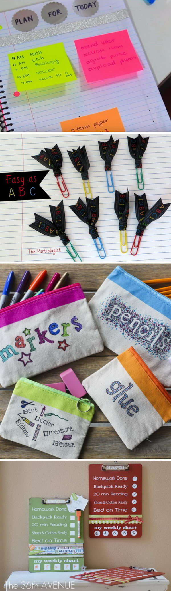 DIY Ideas and Tutorials for Back to School Projects. 