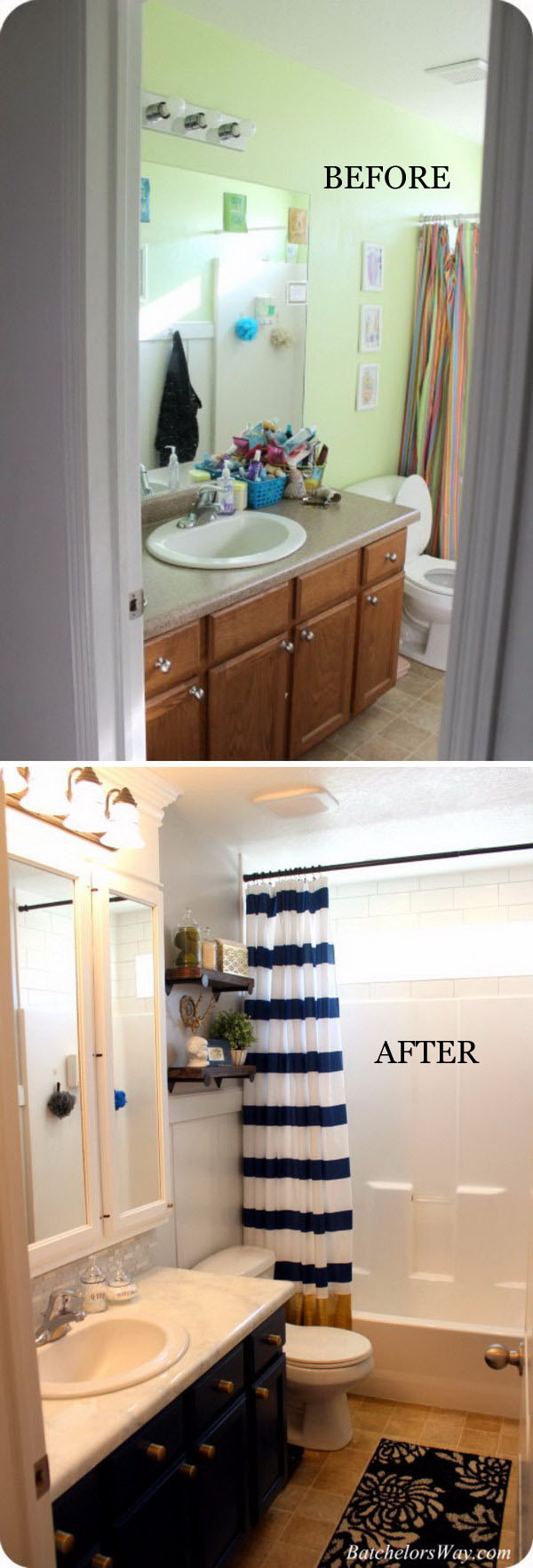 Crisp Modern Bathroom Remodel on a Budget. 