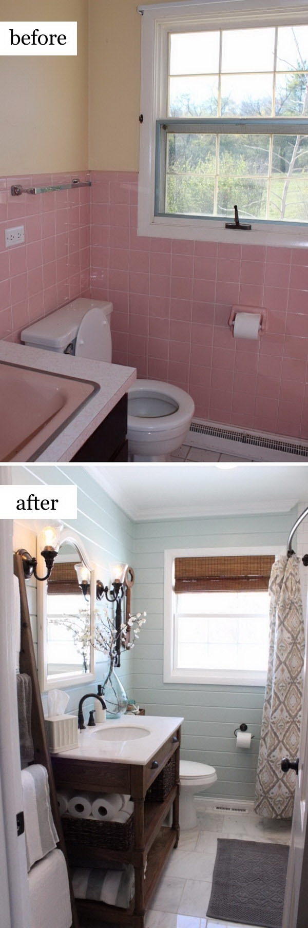 Rustic Chic Bathroom Makeover. 