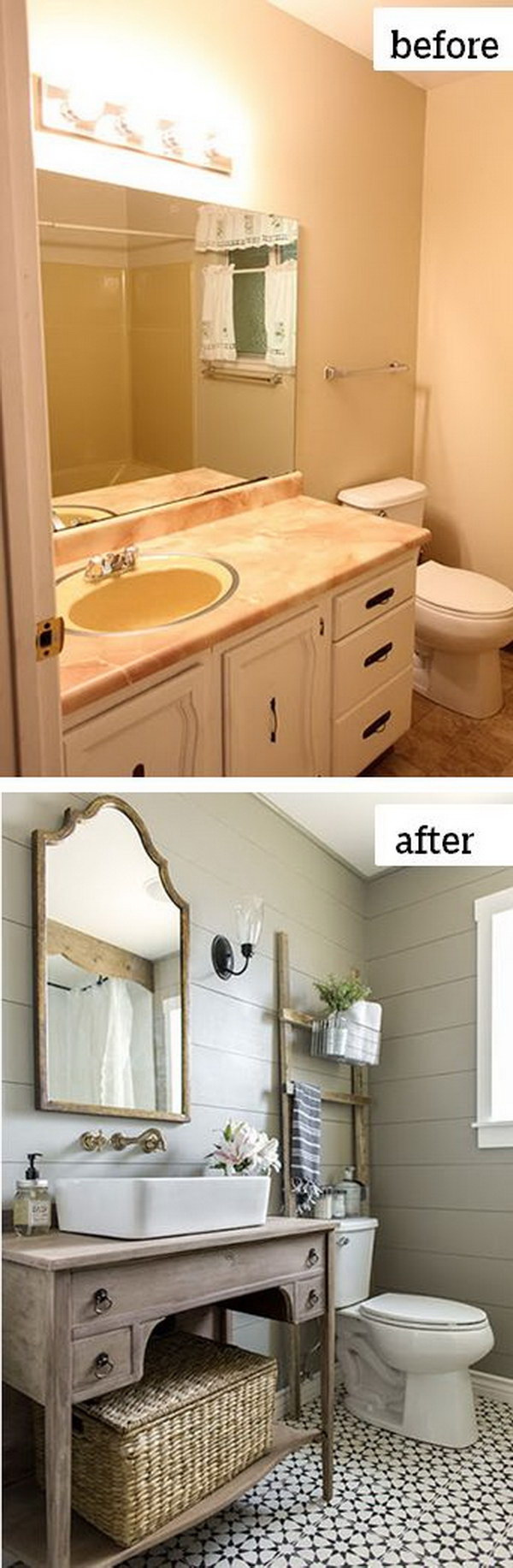 Incredible Cottage Farmhouse Bathroom Makeover . 