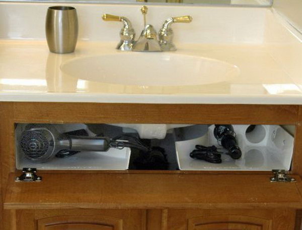 Curling Iron Holder Under Bathroom Sink