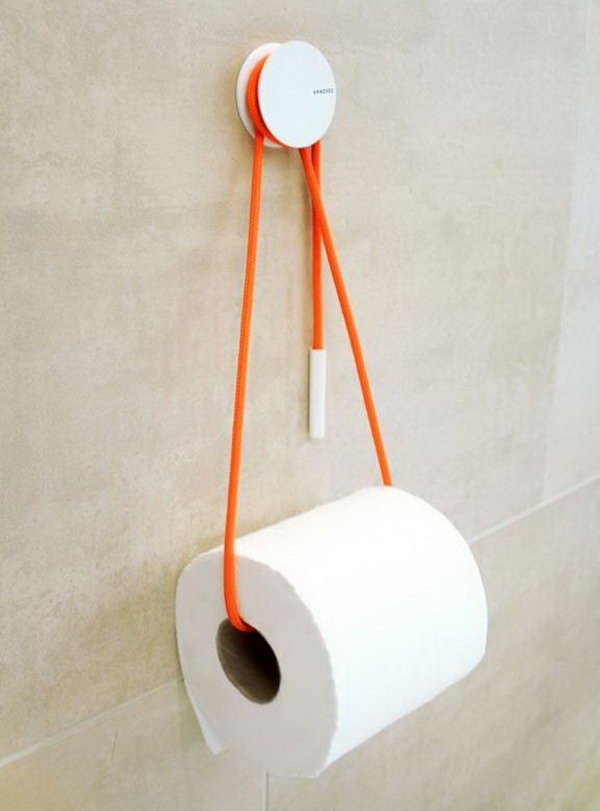 What A Simple Idea To Use A Rope To Hold The Toilet Paper Roll