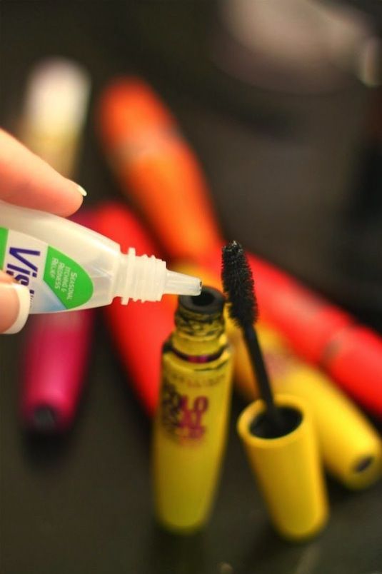 Make Mascara Last 3 Times Longer Using a Drop or Two of Visine. 