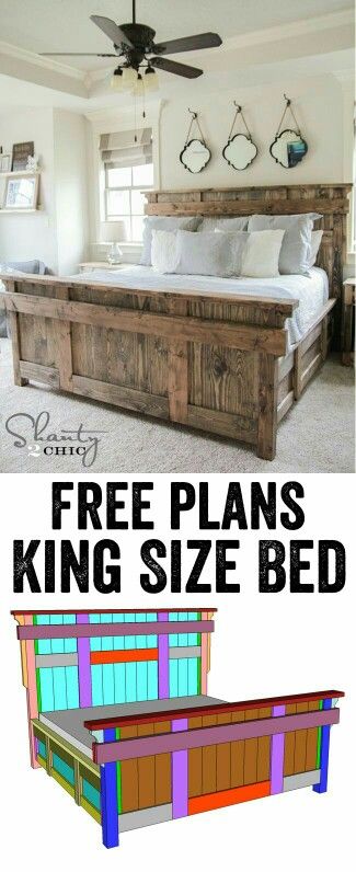 DIY Stately King Size Bed Frame. Get the tutorial 