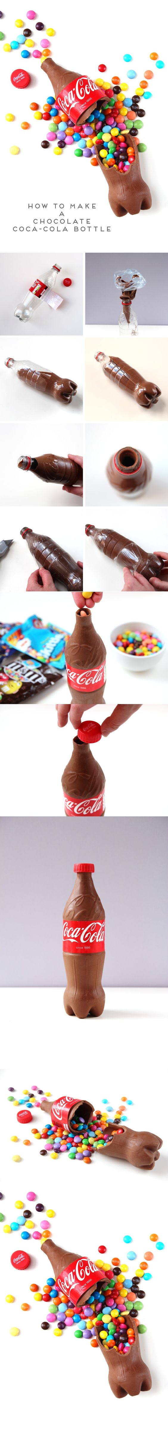 Chocolate Coca-Cola Bottle Filled With Sweets. 