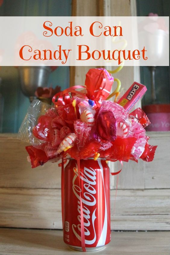 Soda Can Candy Bouquet. 