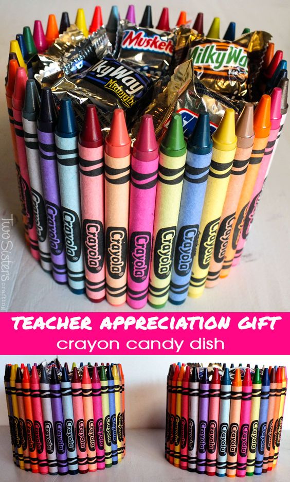 Crayon Candy Dish Teacher Appreciation Gift. 