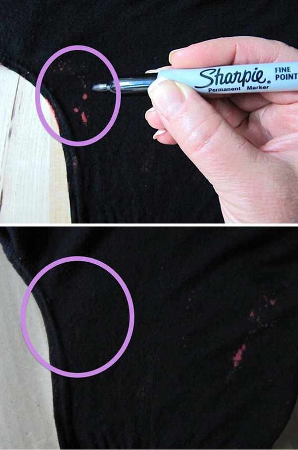 Bleach Stain Repair with Sharpie. 