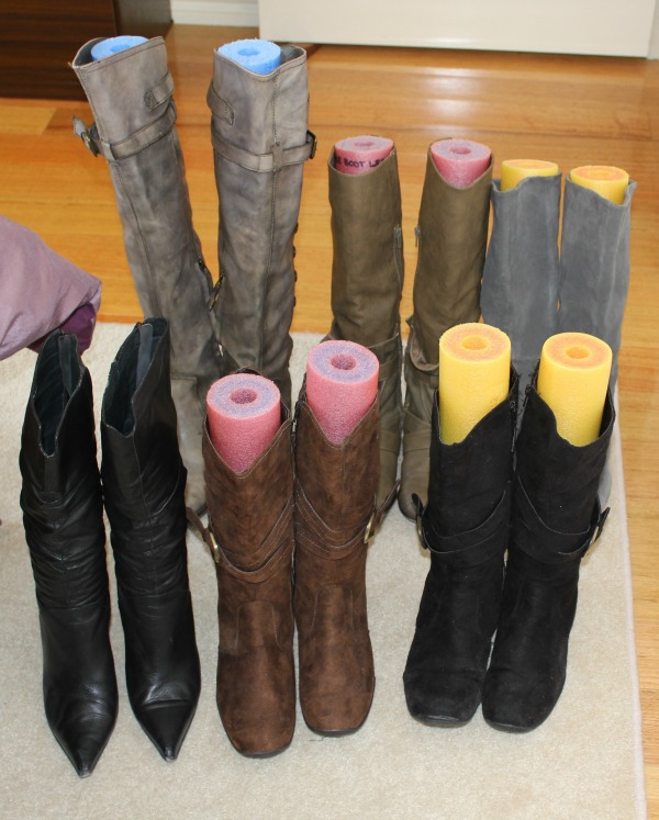 Keep Your Boots in Good Condition and from Falling Over with Pool Noodles. 