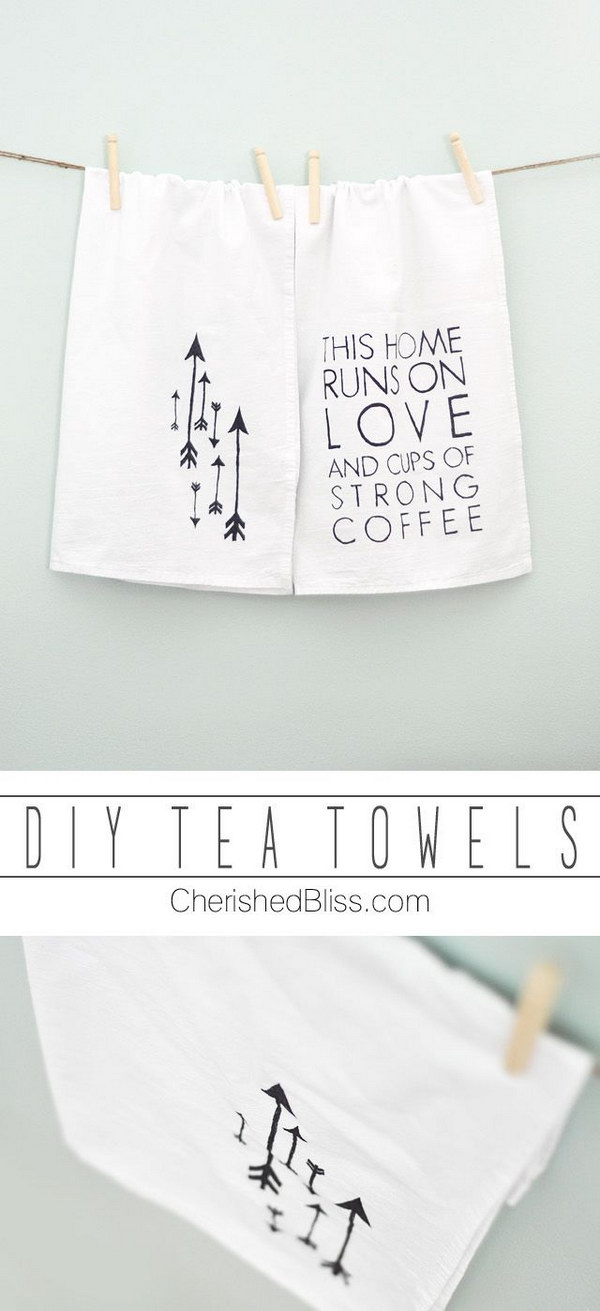 DIY Towels for Coffee Lovers. 