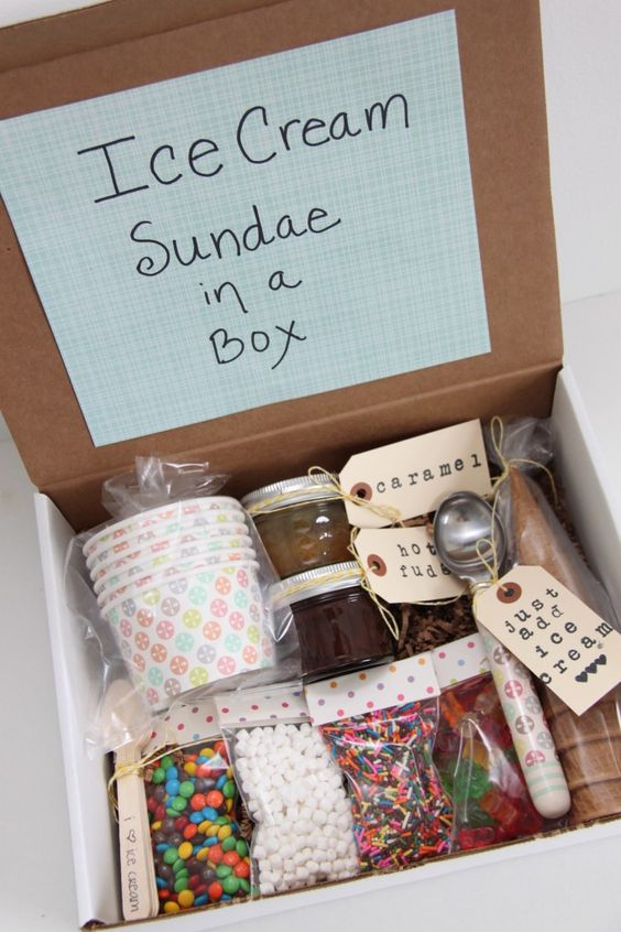 Ice Cream Sundae in a Box. 