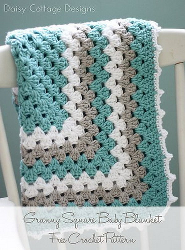 Granny Square Baby Blanket. 