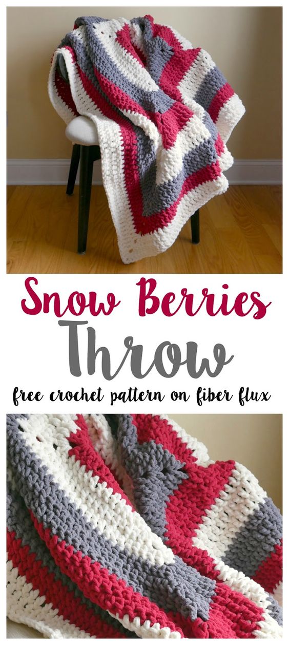 Snow Berries Throw Blanket. 