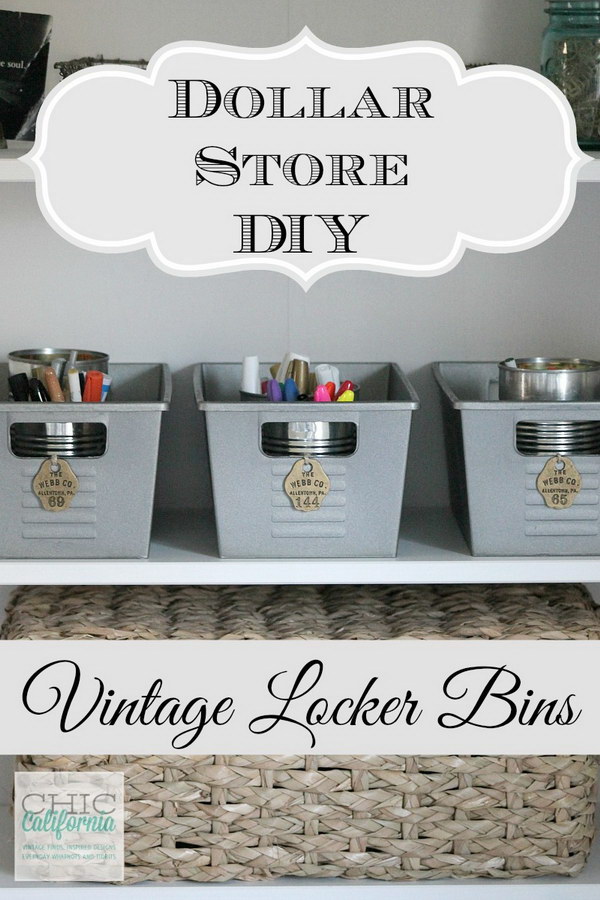 Dollar Store DIY – Vintage Locker Bins. 