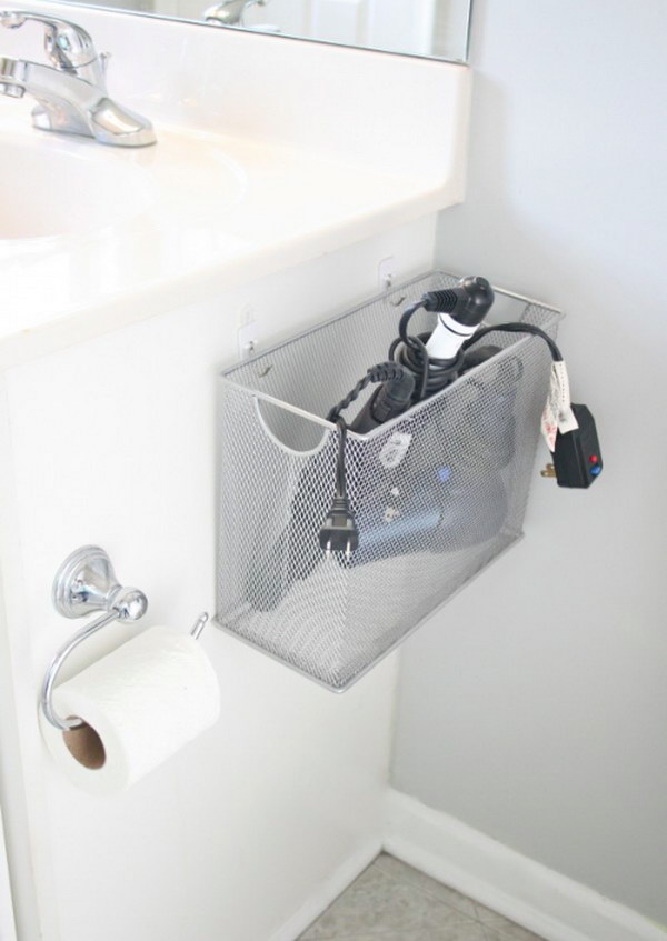 Storage Space Under The Sink with a File Box. 