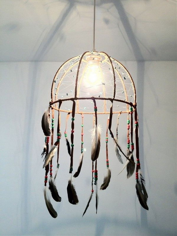 DIY Dream Catcher Lamp. 