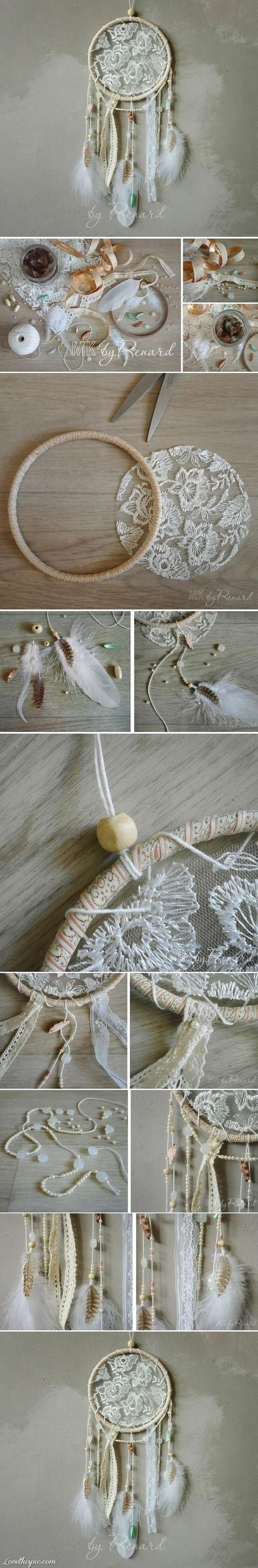 DIY Lace Dream Catcher. 