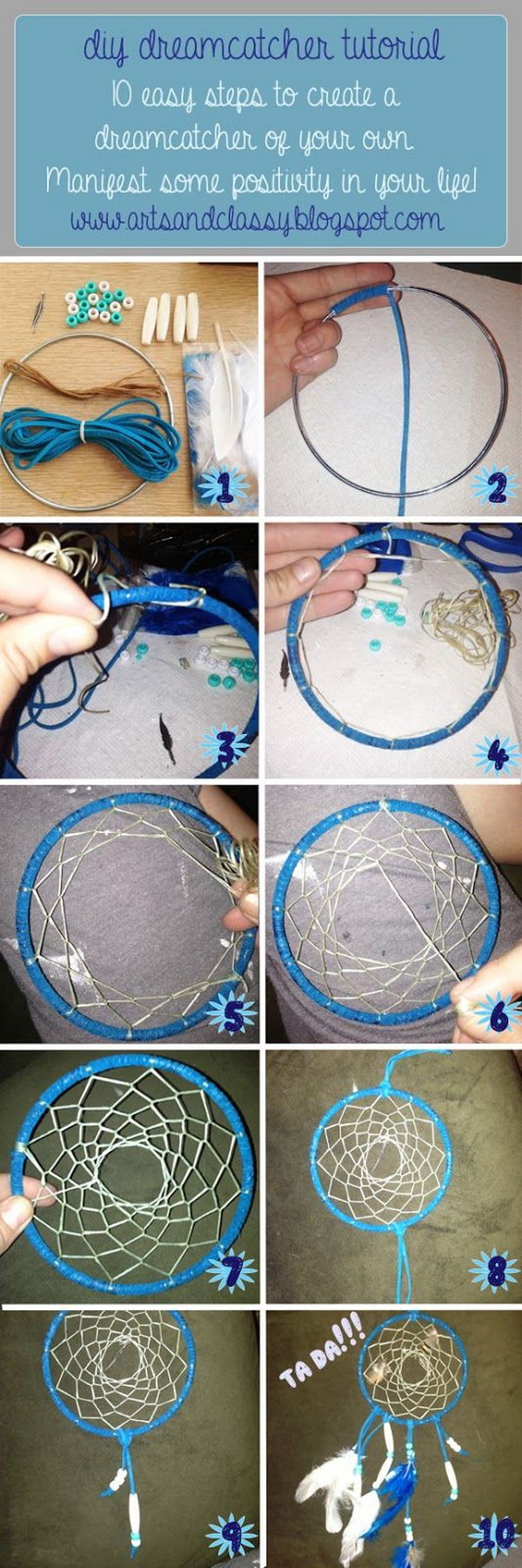 DIY Traditional Dream Catcher. 