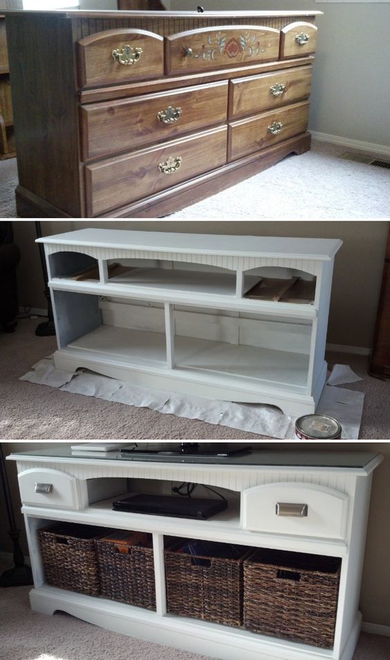 Dresser Turned TV Stand Makeover. 