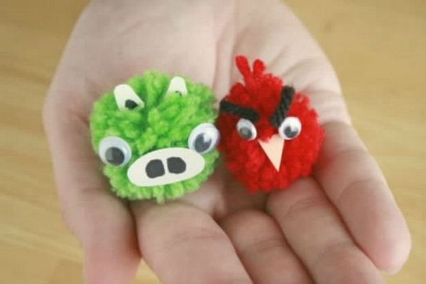 Cute Angry Bird Pom-Poms