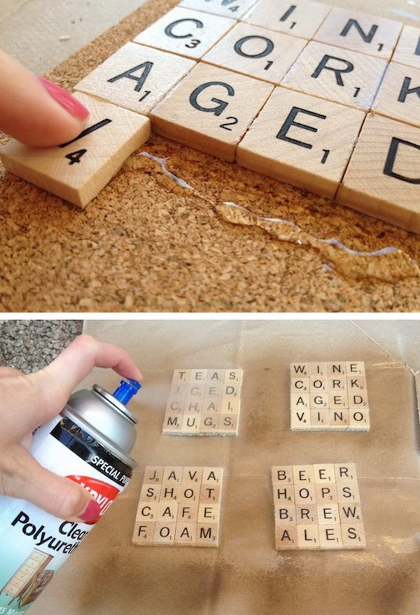 DIY Scrabble Coasters