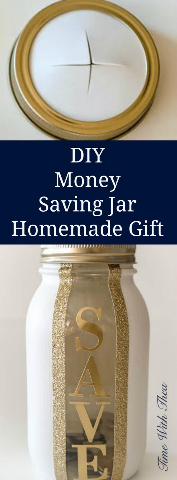 DIY Money Saving Jar Homemade Gift. 