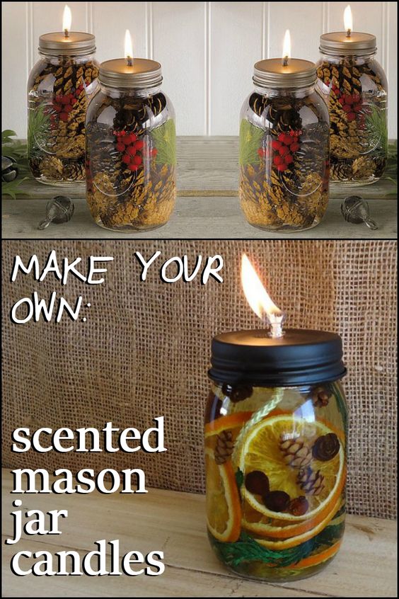 Scented Mason Jar Candles. 