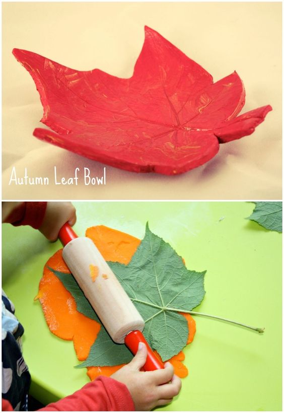 DIY Clay Leaf Bowls. 