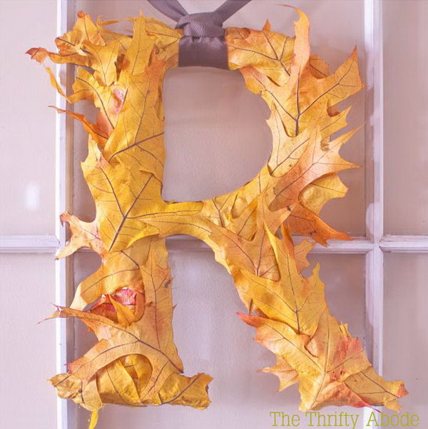 Fall Leaf Decorative Initial. 