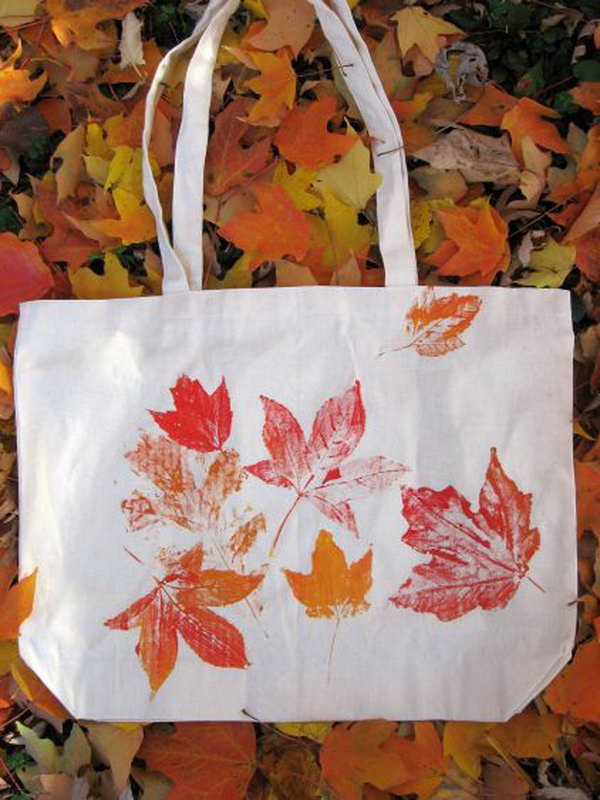 Leaf Prints Tote Bag. 