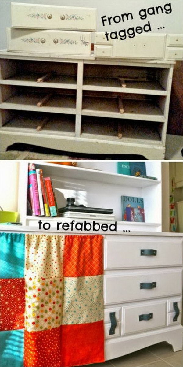 Upcycled Gang-Tagged Dresser
