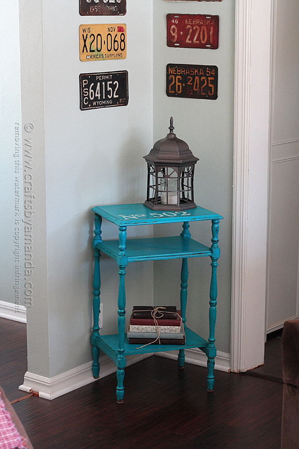 Stenciled Chalky Finish Paint Table Makeover