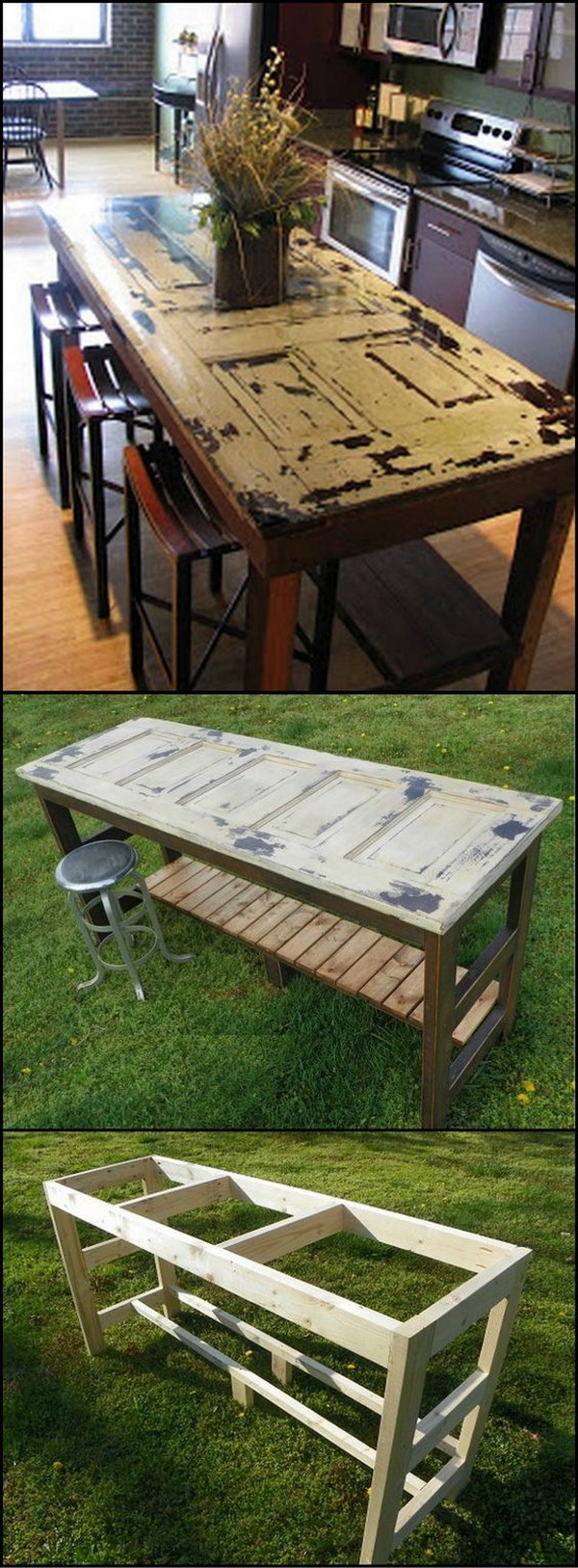 Kitchen Island From An Old Door. 