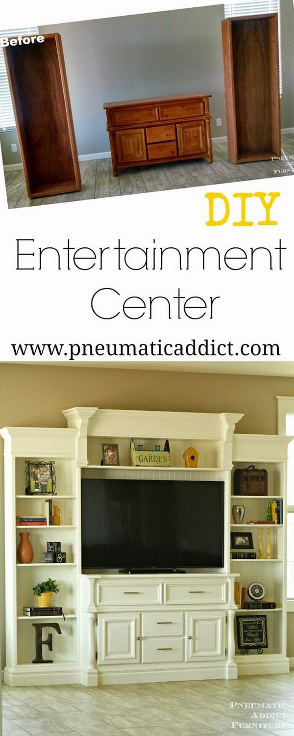 Turn An Old Buffet Into A DIY Entertainment Center. 