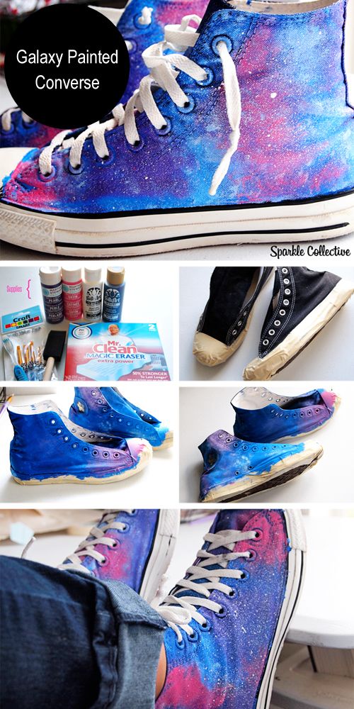 DIY Galaxy Painted Shoes. 