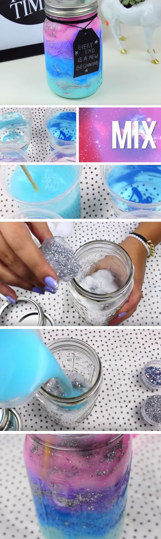 DIY Galaxy In A Jar. 