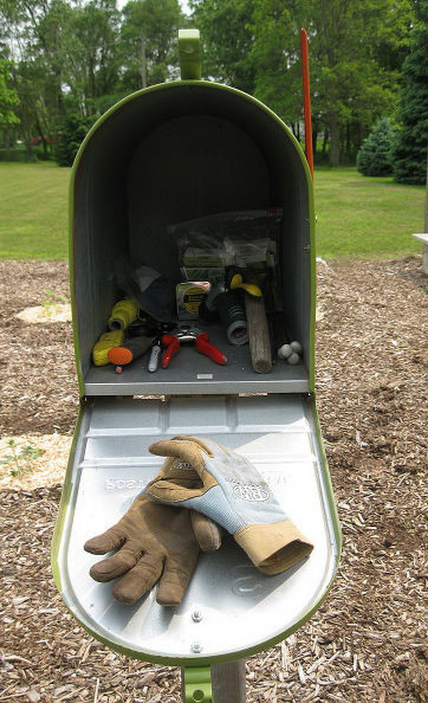 Use Your Garden Mailbox As Your Toolshed. 